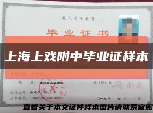 上海上戏附中毕业证样本缩略图