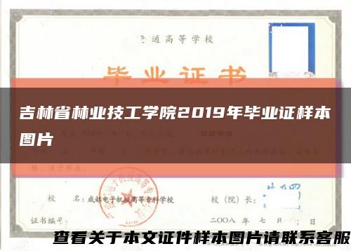 吉林省林业技工学院2019年毕业证样本图片缩略图