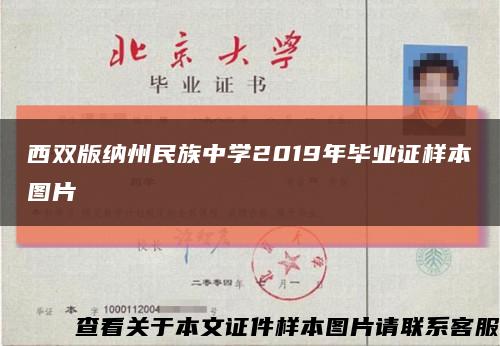 西双版纳州民族中学2019年毕业证样本图片缩略图