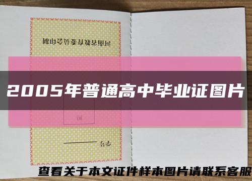 2005年普通高中毕业证图片缩略图