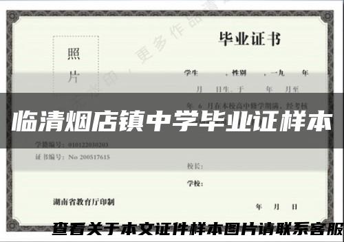 临清烟店镇中学毕业证样本缩略图