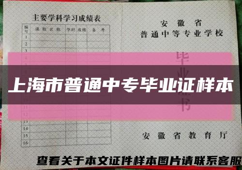 上海市普通中专毕业证样本缩略图