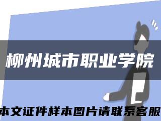 柳州城市职业学院缩略图