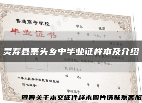 灵寿县寨头乡中毕业证样本及介绍缩略图