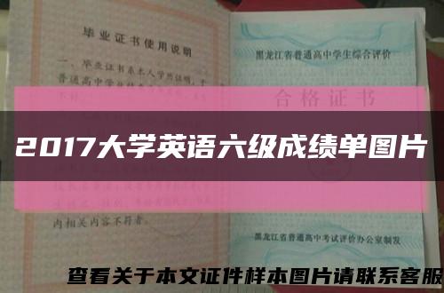 2017大学英语六级成绩单图片缩略图