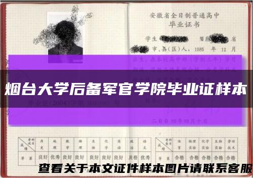 烟台大学后备军官学院毕业证样本缩略图