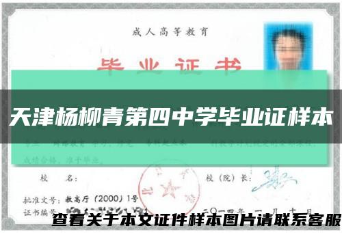 天津杨柳青第四中学毕业证样本缩略图