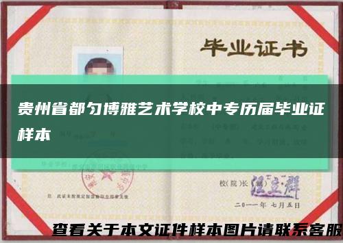 贵州省都匀博雅艺术学校中专历届毕业证样本缩略图