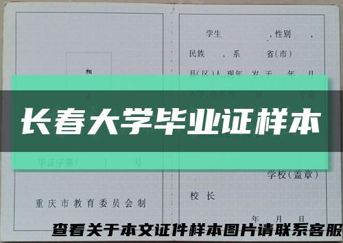 长春大学毕业证样本缩略图