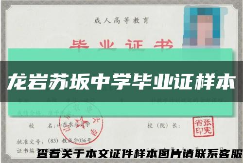 龙岩苏坂中学毕业证样本缩略图