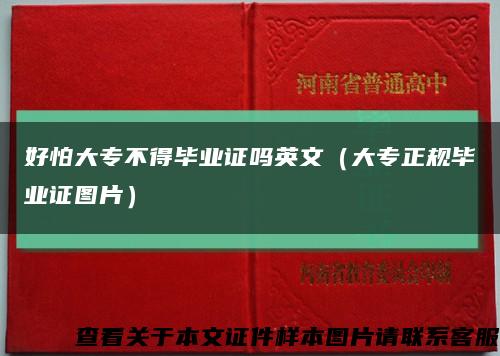 好怕大专不得毕业证吗英文（大专正规毕业证图片）缩略图