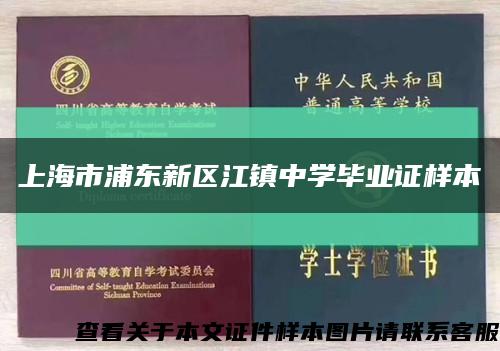 上海市浦东新区江镇中学毕业证样本缩略图