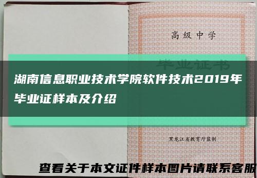 湖南信息职业技术学院软件技术2019年毕业证样本及介绍缩略图