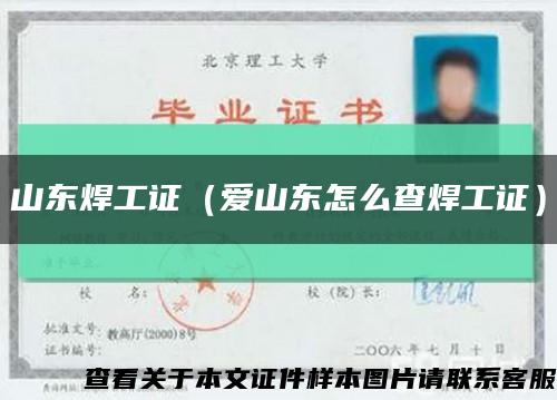 山东焊工证（爱山东怎么查焊工证）缩略图