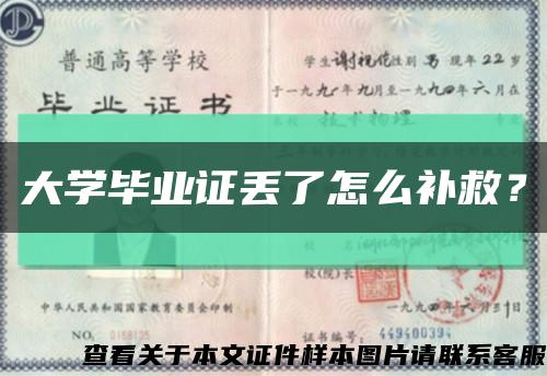 大学毕业证丢了怎么补救？缩略图