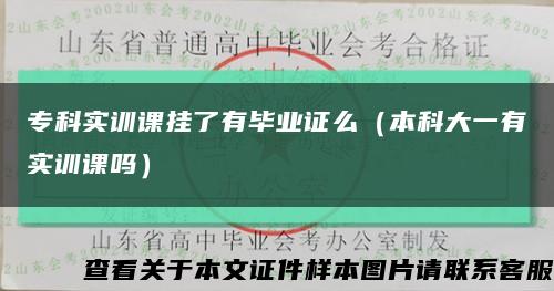 专科实训课挂了有毕业证么（本科大一有实训课吗）缩略图