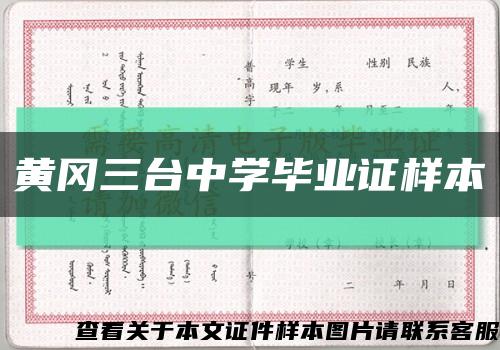 黄冈三台中学毕业证样本缩略图