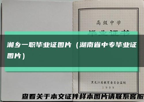湘乡一职毕业证图片（湖南省中专毕业证图片）缩略图
