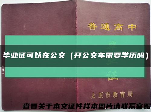 毕业证可以在公交（开公交车需要学历吗）缩略图