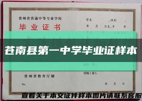 苍南县第一中学毕业证样本缩略图