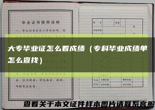 大专毕业证怎么看成绩（专科毕业成绩单怎么查找）缩略图