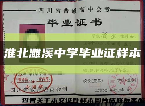 淮北濉溪中学毕业证样本缩略图