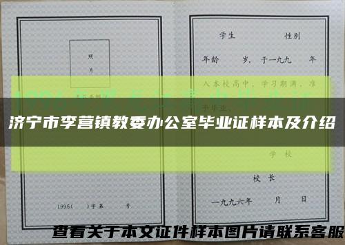 济宁市李营镇教委办公室毕业证样本及介绍缩略图