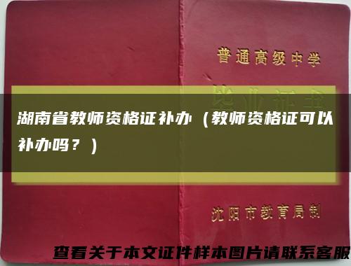 湖南省教师资格证补办（教师资格证可以补办吗？）缩略图