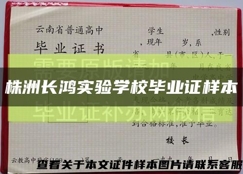 株洲长鸿实验学校毕业证样本缩略图