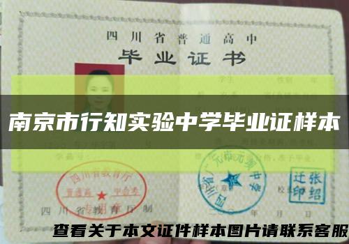南京市行知实验中学毕业证样本缩略图