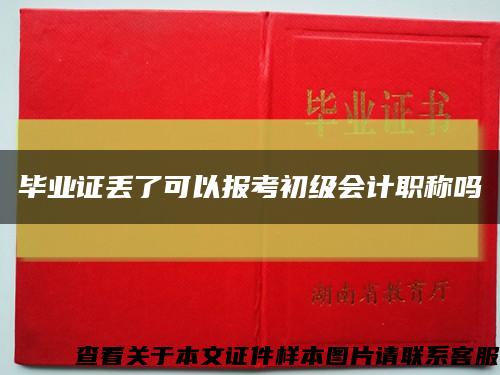 毕业证丢了可以报考初级会计职称吗缩略图