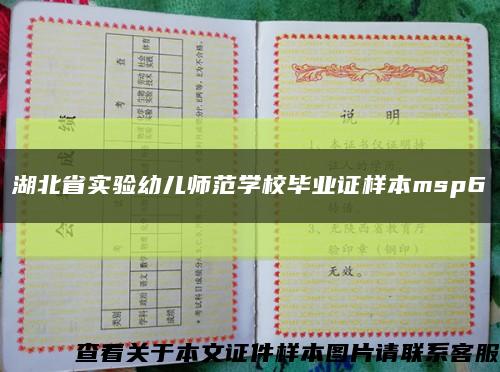 湖北省实验幼儿师范学校毕业证样本msp6缩略图