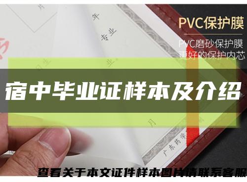 宿中毕业证样本及介绍缩略图