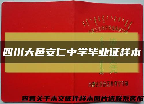 四川大邑安仁中学毕业证样本缩略图