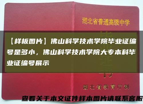 【样板图片】佛山科学技术学院毕业证编号是多小，佛山科学技术学院大专本科毕业证编号展示缩略图