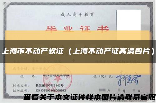 上海市不动产权证（上海不动产证高清图片）缩略图