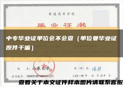 中专毕业证单位会不会查（单位要毕业证原件干嘛）缩略图