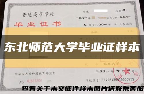 东北师范大学毕业证样本缩略图