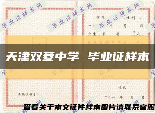 天津双菱中学 毕业证样本缩略图