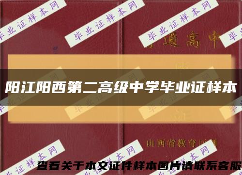 阳江阳西第二高级中学毕业证样本缩略图