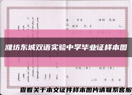 潍坊东城双语实验中学毕业证样本图缩略图
