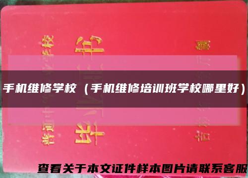 手机维修学校（手机维修培训班学校哪里好）缩略图