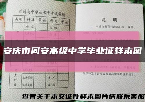 安庆市同安高级中学毕业证样本图缩略图