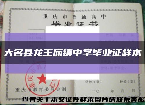 大名县龙王庙镇中学毕业证样本缩略图