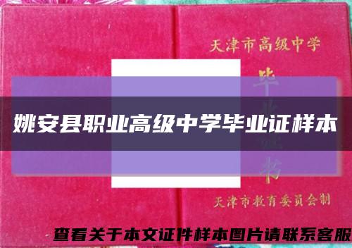 姚安县职业高级中学毕业证样本缩略图