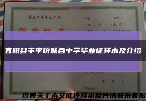 宜阳县丰李镇联合中学毕业证样本及介绍缩略图