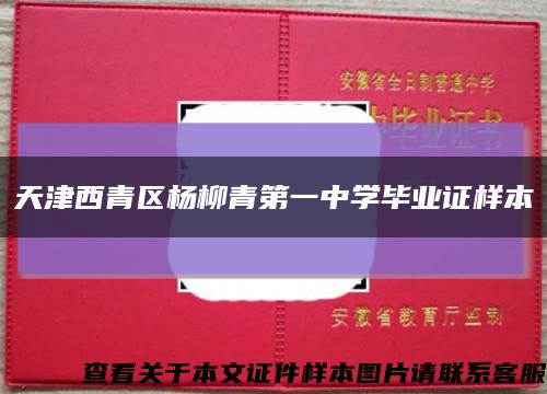 天津西青区杨柳青第一中学毕业证样本缩略图