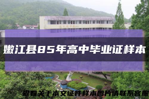 嫩江县85年高中毕业证样本缩略图