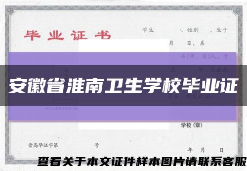 安徽省淮南卫生学校毕业证缩略图