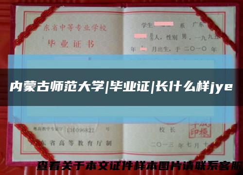 内蒙古师范大学|毕业证|长什么样jye缩略图